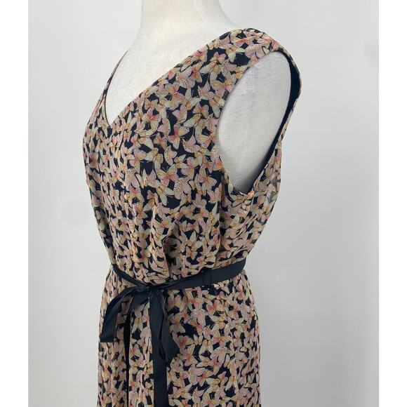 Vintage Y2k Torrid Butterfly Print Dress Chiffon Belted Sleeveless NEW Womens 14 - Picture 5 of 12
